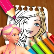 Barbie Doll Coloring Book Icon